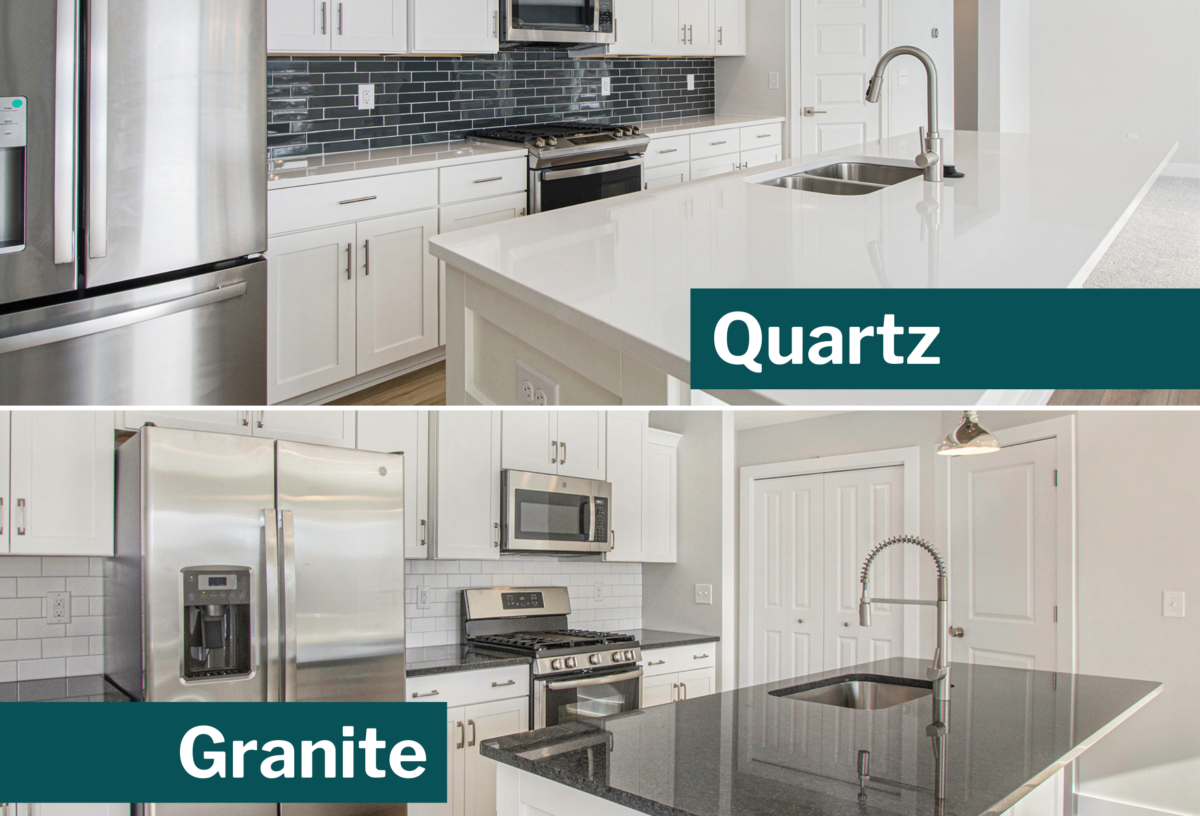 Quartz stone and natural granite