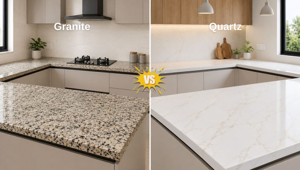 Granite vs Quartz Kitchen Slabs