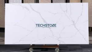 Calacatta White Quartz kitchen countertop with elegant grey veining